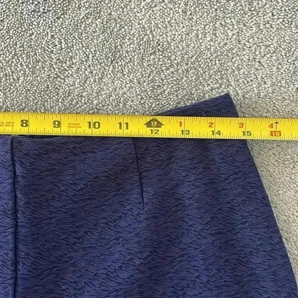 Cabi Textured Tulip Midi Skirt 4 High Waist A-line Flare Navy Career Modest Knit - Picture 9 of 12